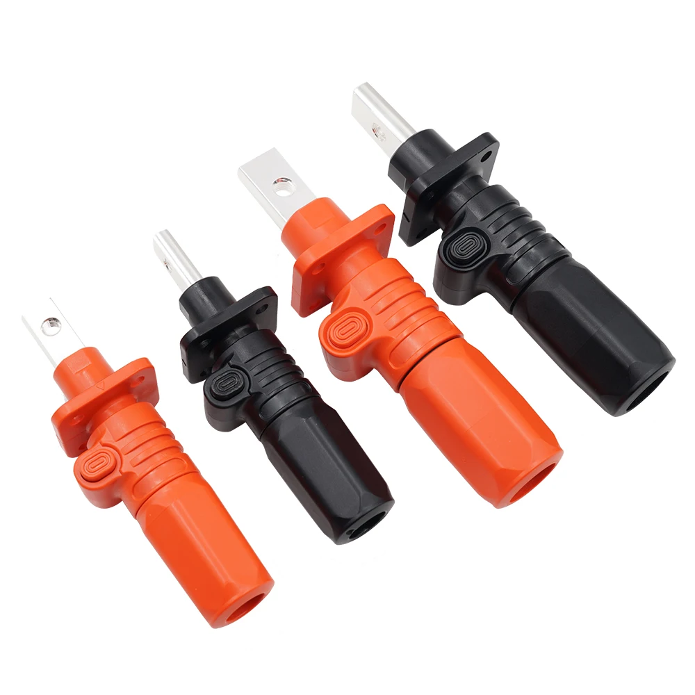2pcs 120A 200A DC 1000V Single Core Quick Plug Energy Storage Connector New Energy Red Copper Waterproof Terminal Connector