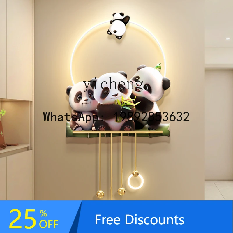 Panda Entrance Decoration Painting Cream Fashion Play Corridor Aisle Hanging Picture Facing the Wall Painting