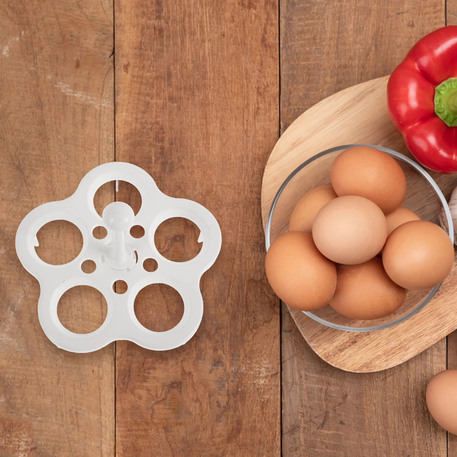 

2 pcs Egg Steaming Rack Heat Resistant 5 Grids Boil Eggs Holder Plastic Round Stand For Health Pot Kitchen Supplies