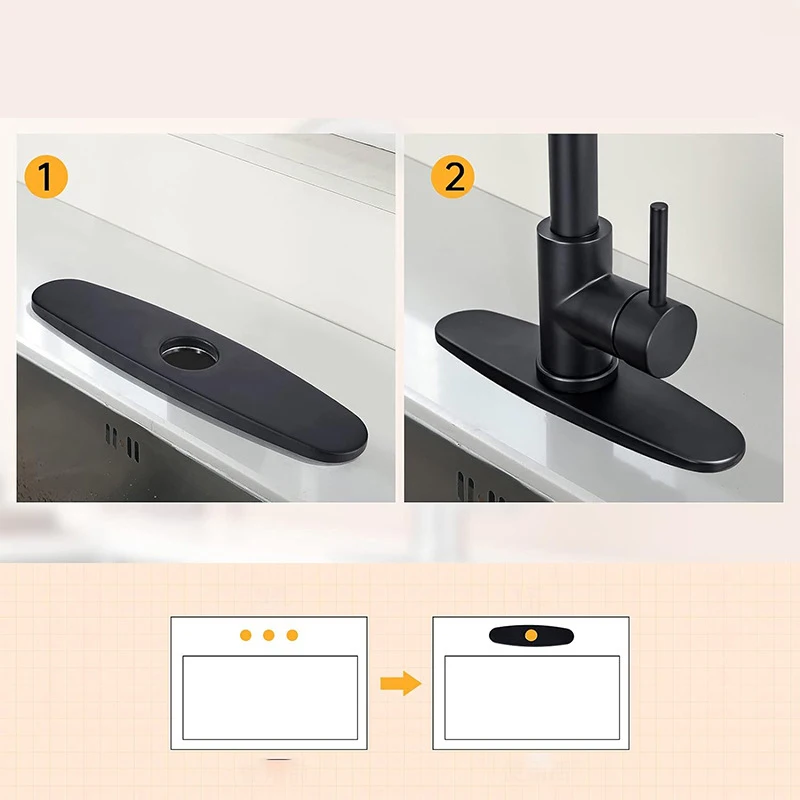 6/10 Inch Bathroom Sink Unused Mounting Escutcheon 304 Bathroom Faucet Accessories Hole Cover Deck Plate