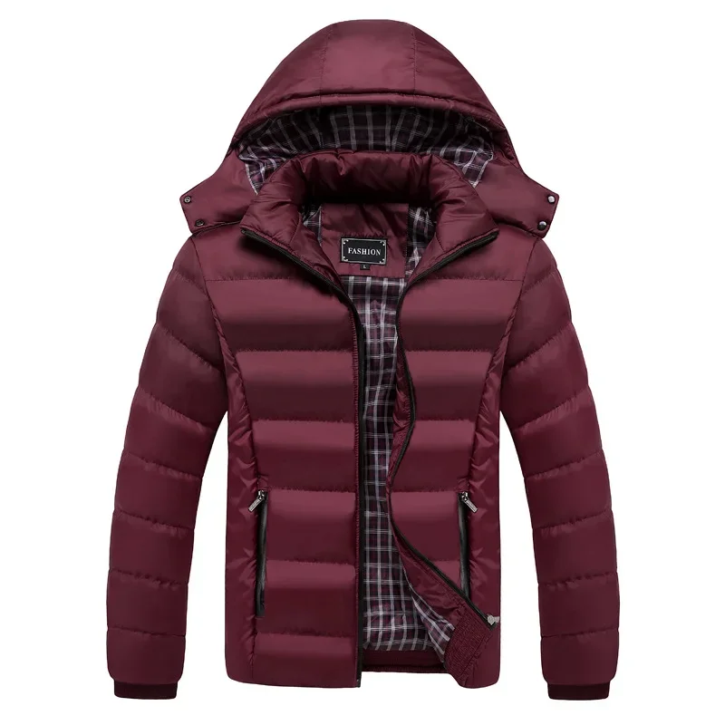 New Winter Jacket Men Fashion Thermal Hooded Down Parkas Male Casual Down Jacket Men Winter Warm Coat Plus Size M-5xl