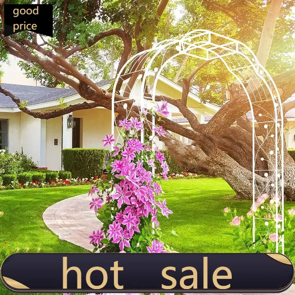 

Популярная металлическая садовая арка 6,2 x 8,2 фута для вьющихся растений, роз и свадебных церемоний, белая