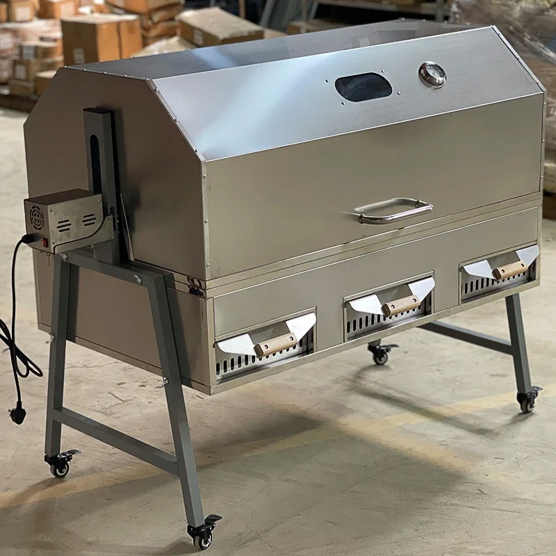 Parrilla de carbón automática sin humo para patio exterior de acero inoxidable