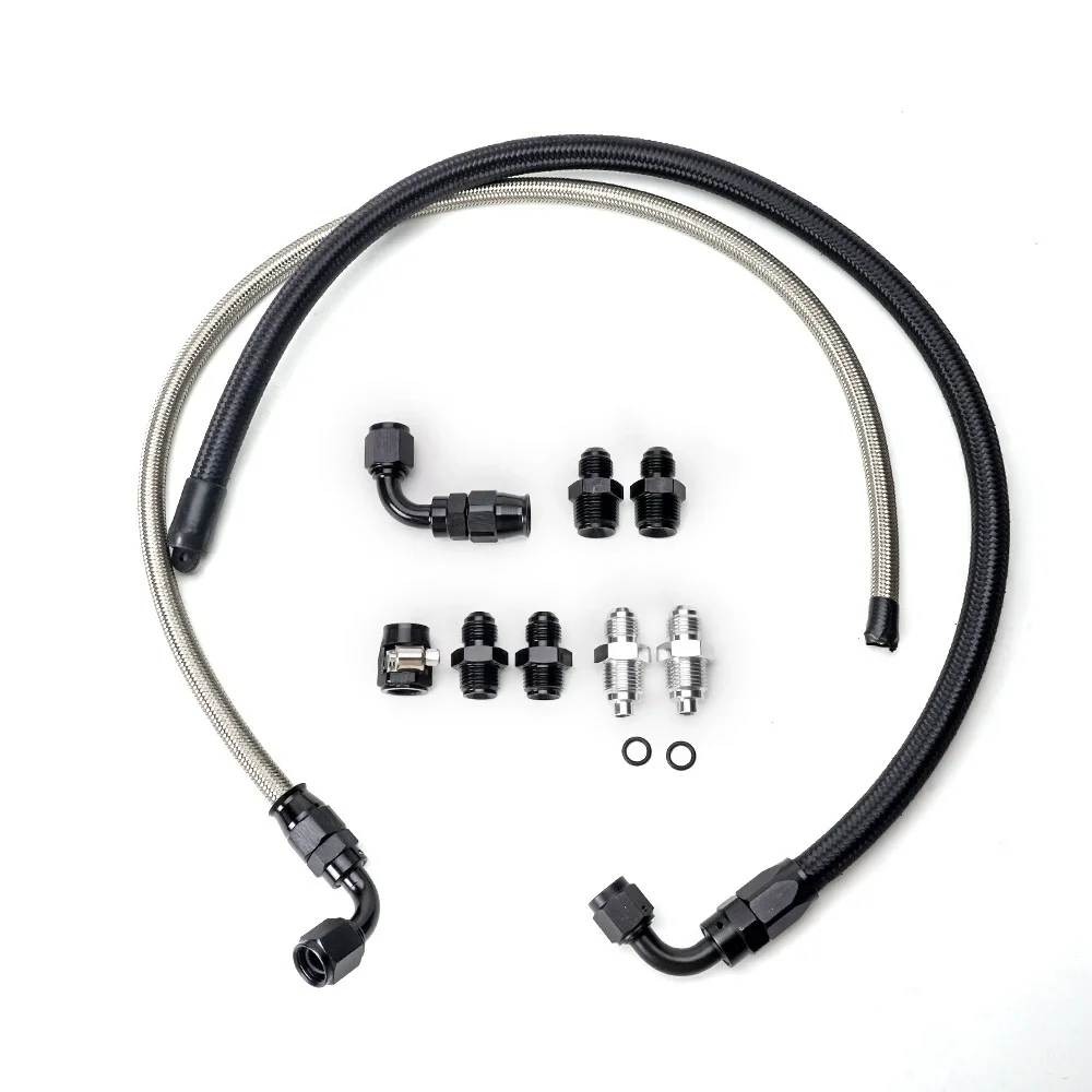 

25 Inch 6AN Power Steering Pump Hose Kit for Car Modification Compatible with Chevrolet C10 LS - Automotive Fitting Set