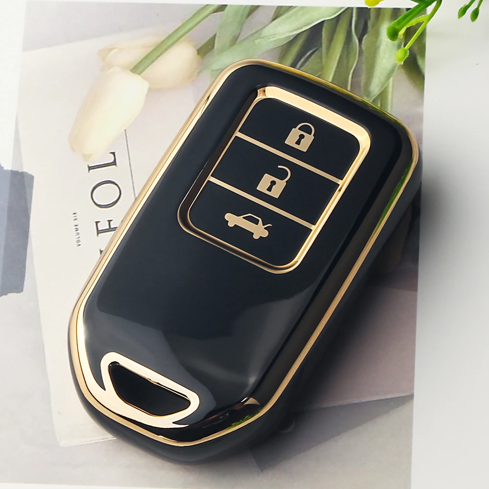 KEYYOU 2/3/4 Buttons TPU Car Key Protected Case For Honda CRV CR-V Fit Civic Accord HR-V HRV City Odyssey XR-V Keyless Fob Cover