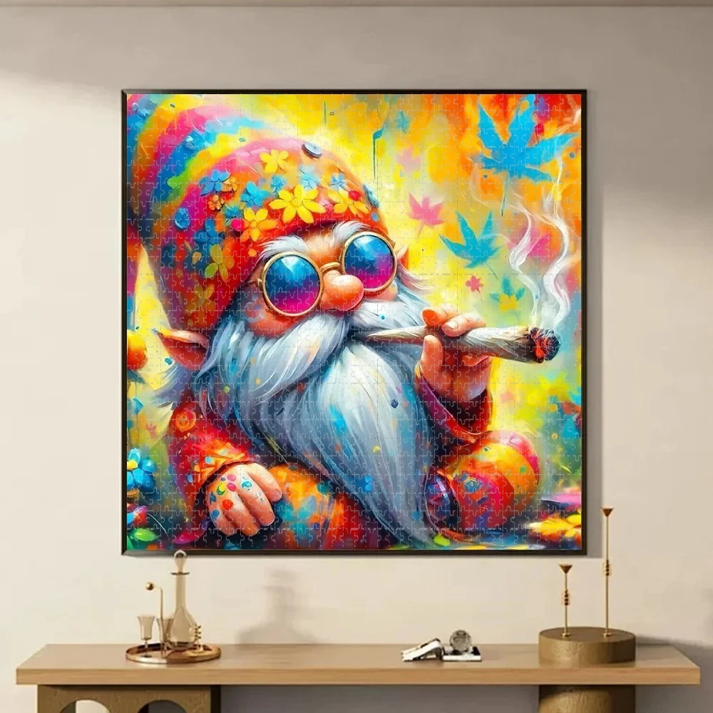 

50X50cm Adult 1024 Pieces Jigsaw Puzzle Cartoon Portrait Gnome Stress Reducing Toys Holiday gift Perfect for DIY Creative Fun