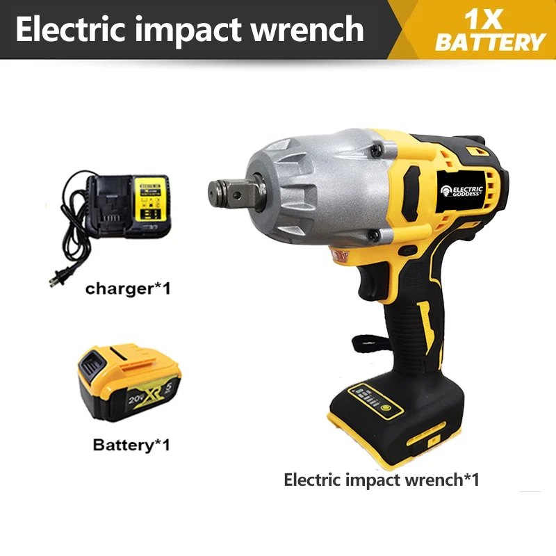 Fit For Dewalt 20V Battery 700N·M Brushless Impact Wrench 1/2 Inch Cordless Wrench Electric Wrench Car Tire Repair Impact Gun