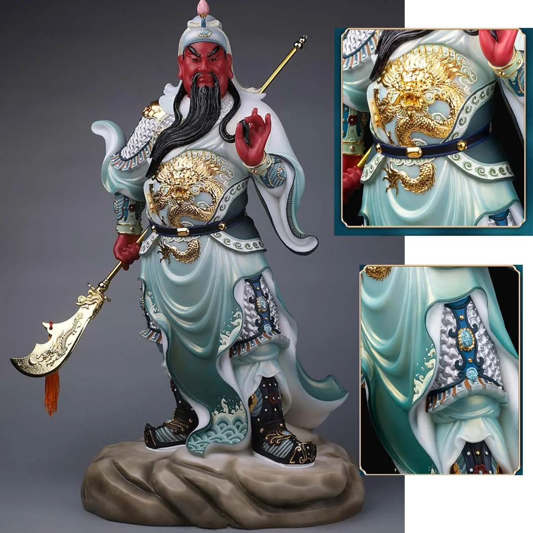 2023 HOME Company Worship High grade jade GUAN GONG God of wealth statue Altar efficacious God bring wealth MONEY good luck