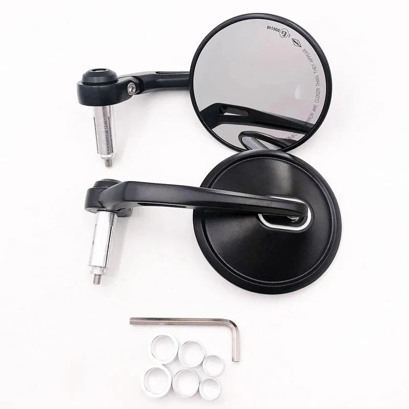 Motorcycle rearview mirror Circular refit CNC hand handle rearview mirror handlebar mirror