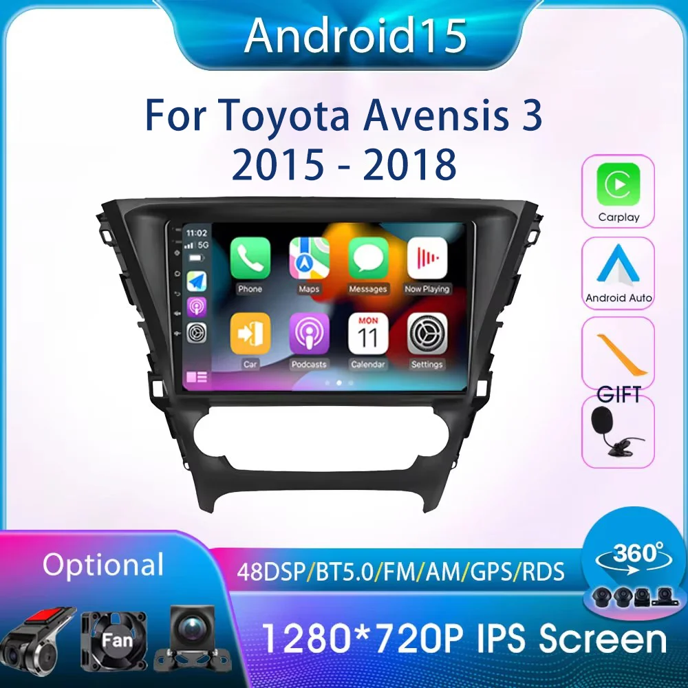 

Android 15 Carplay Auto GPS Navi For Toyota Avensis 3 2015-2018 Car Radio Multimedia Player 2Din Stereo BT Video Head Unit 10.1"