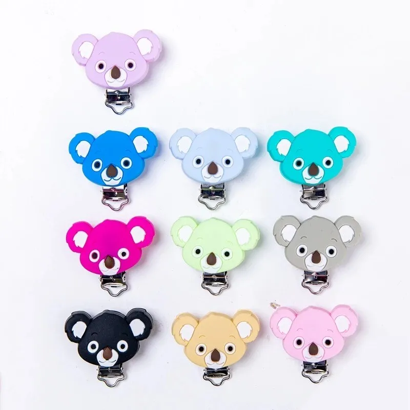 

5PC Baby Teethers Cute Koala Silicone Pacifier Clip Food Grade Materials High Quality Baby Shower Gift Nursing Accessorie Clips