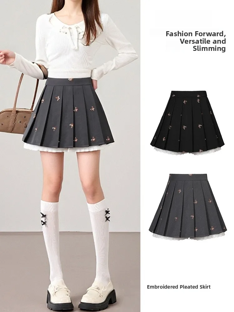 

Юбка Country Beau с вышивкой, А-силуэт, женская, с завышенной талией, утягивающая, из полиэфирного волокна, повседневная, элегантная