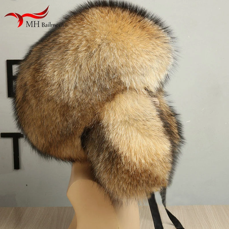 Full Hair Fox Mao Leifeng Hat Men And Women Earmuffs Keep Warm Thickening Northeast Overlord Hat Genuine Leather Real fur