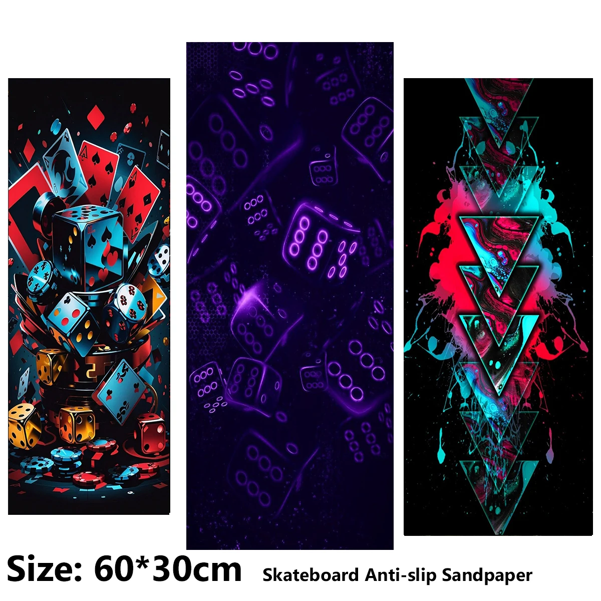 Electric Scooter Anti-slip Sticker Sandpaper Skateboard GripTape Sheet 60*30cm Geometric Picture Sieve Pattern