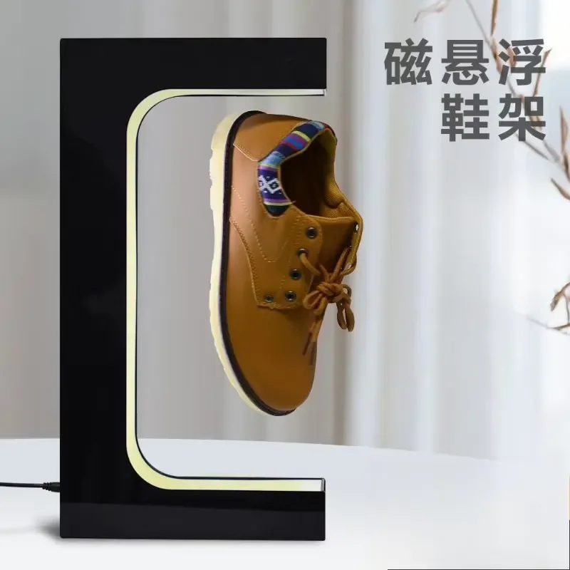 2026for Maglev Shoe Rack Luminous Rotating Acrylic Display Stand Shoe Organizer Shelf for Home Entryway Storage and Decoration