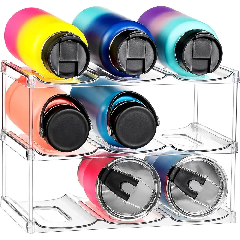 

Штабелируемый органайзер для бутылки с водой с большим отделением для стакана Stanley, прозрачная стойка для вина, держатель для бутылки с чашкой для шкафа