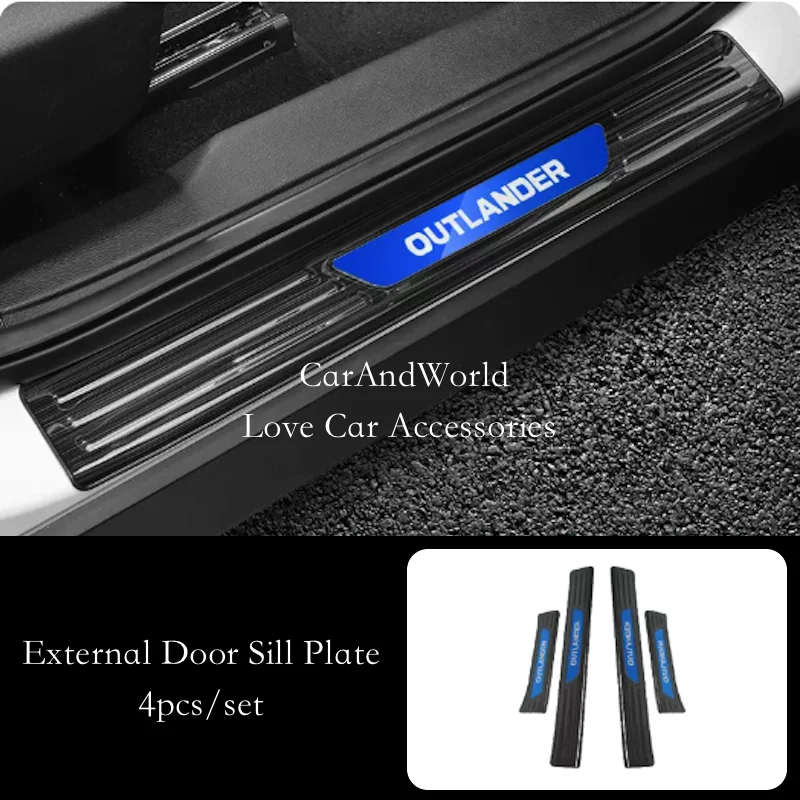 External Door Sill Scuff Plate Pedal Protector Anti-scratch Cover Trims Car Accessories For Mitsubishi Outlander 2023 2024