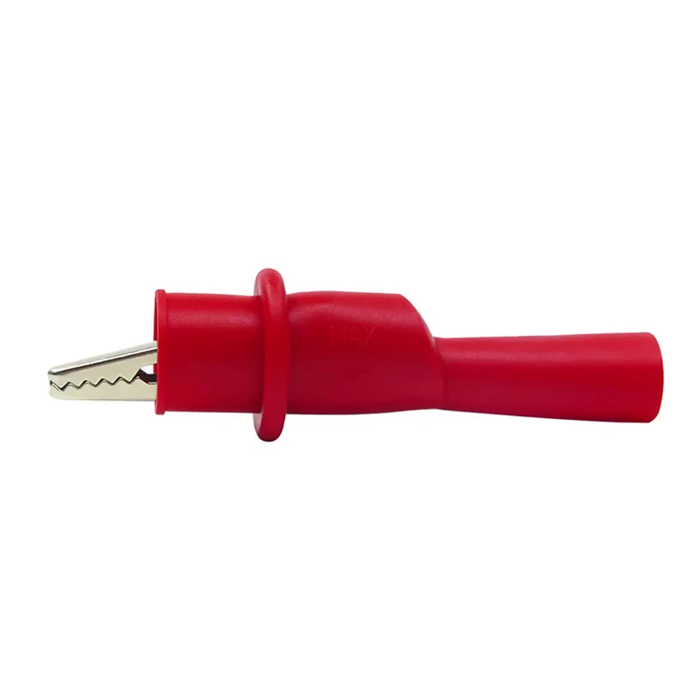 10mm Crocodile Clips Pair with Red and Black Handles for 1000V 10A Electrical Testing with Multimeter Probe Connector
