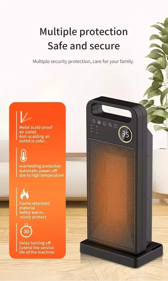 سخان مروحة للأعمال المنزلية التحكم عن بعد سخان كهربائي محمول