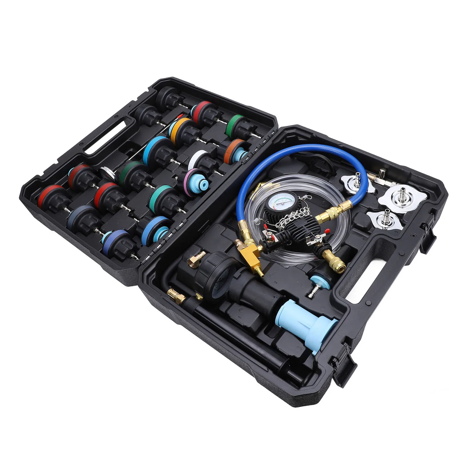 28PCS Radiator Pressure Tester OEM Vacuum Refill Kit Cooling System Leak Detector for Multiple Vehicles Tool