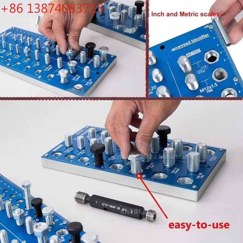 2 in 1 Nut and Bolt Thread Checker 38 Holes Bolt Size Thread Identifier Gauge Standard Metric Bolt Nut Gauge