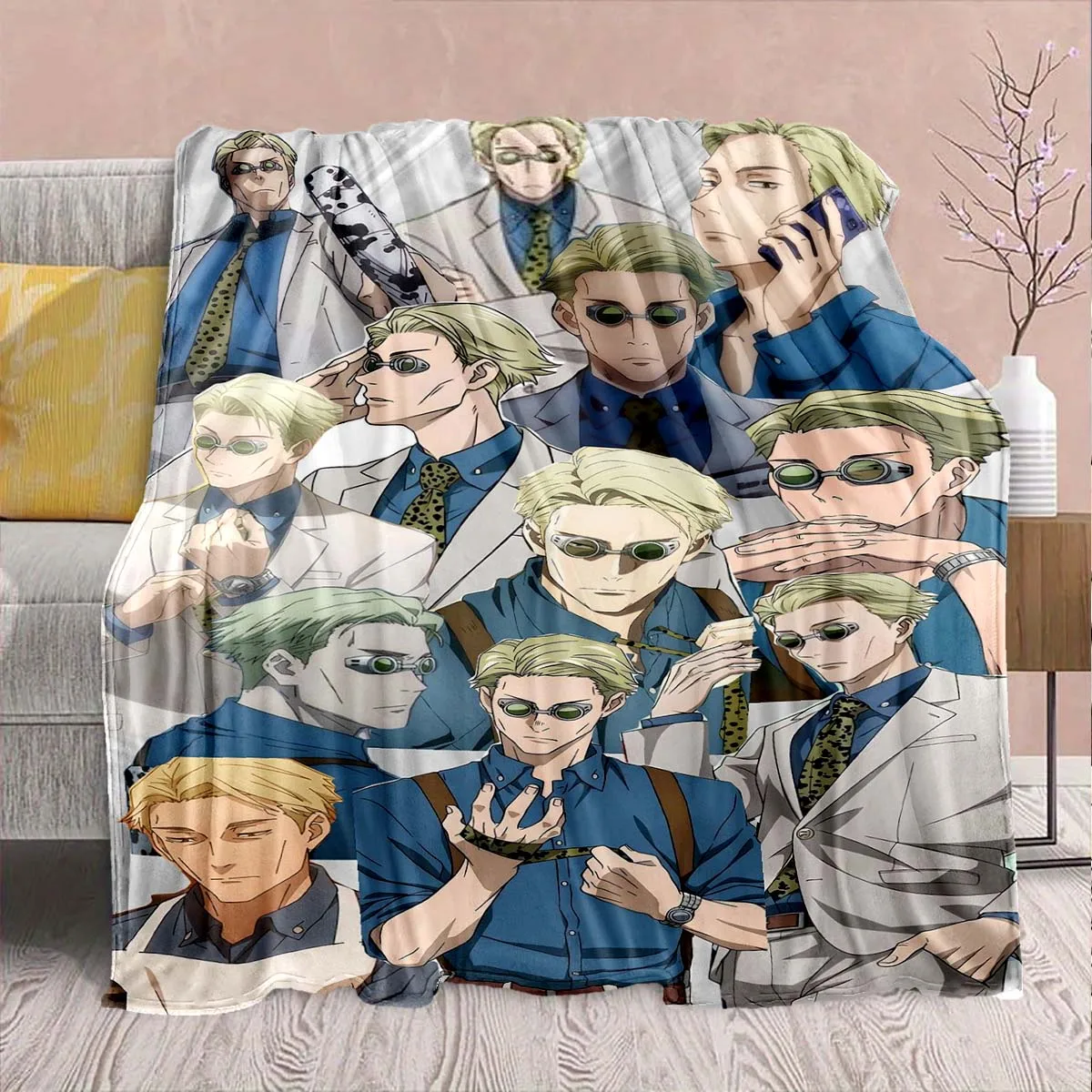 Jujutsu Kaisen Flannel Comfort Blanket Warm Soft Cozy Throw Lightweight Sofa Bed Decor -QJY