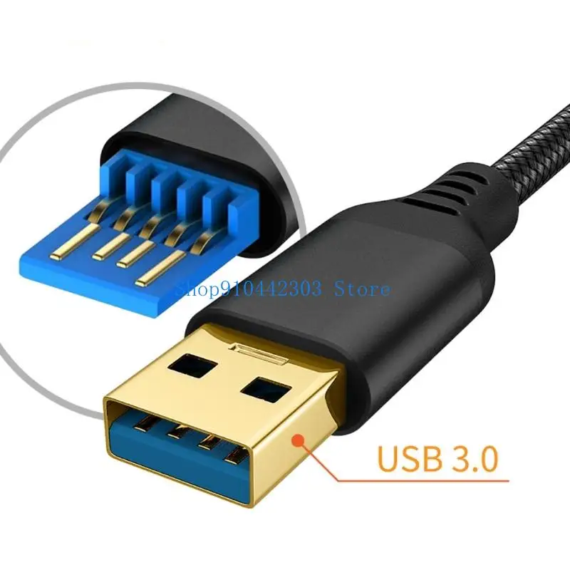 L4MD USB 3.0-Stecker auf Stecker, geflochtenes Kabel, schnelle Datenübertragung mit 5 Gbit/s für Drucker – Detail 3
