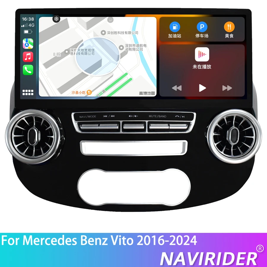 

Автомобильный мультимедийный видеоплеер с Qled-экраном для Mercedes Benz Vito 116 W447 2016-2024 Navi Android 15 Navirider DSP GPS 17 дюймов Carplay