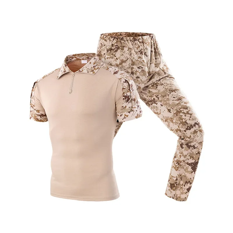 Spring Summer Men's Short Sleeved Camouflage Hunting Shirt And Pants G3 Frog Outdoor Breathable Tactical Combat Training Suit