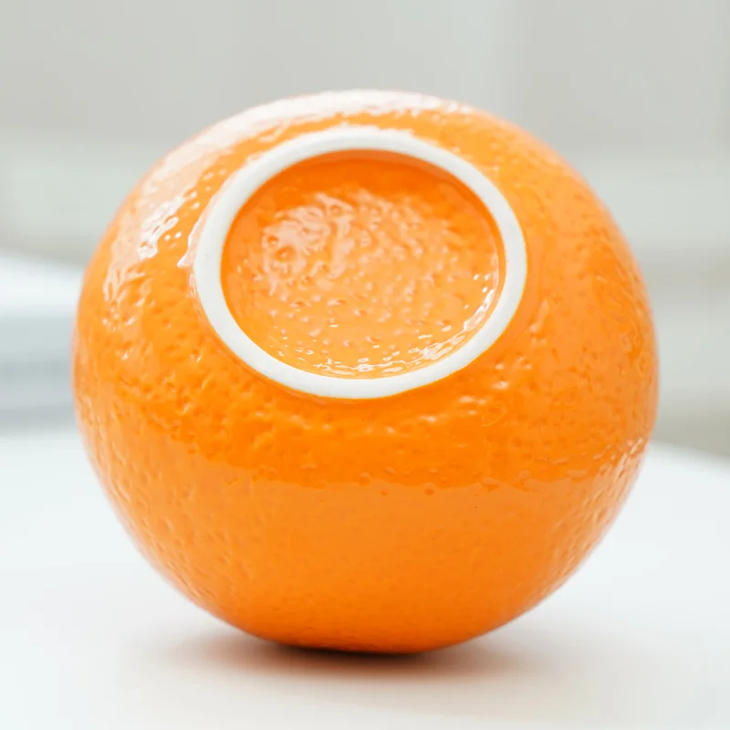 مزهرية برتقالية محاكاة من السيراميك لرفع الماء وسلة خضراء وعاء زهور مائي