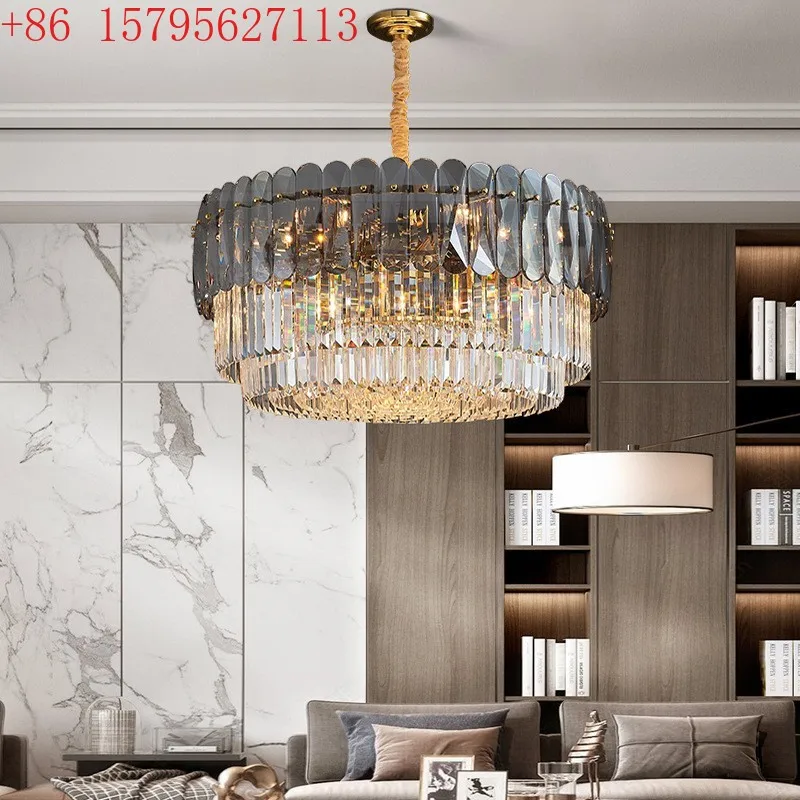 

Light luxury crystal lamp creative living room chandelier post-modern simple atmosphere high-end bedroom lighting