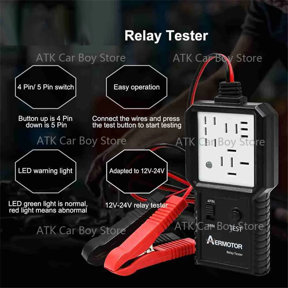 A-E-R automotive relay tester 12V-24V suitable for quickly detecting whether relay working properly market automotive relays