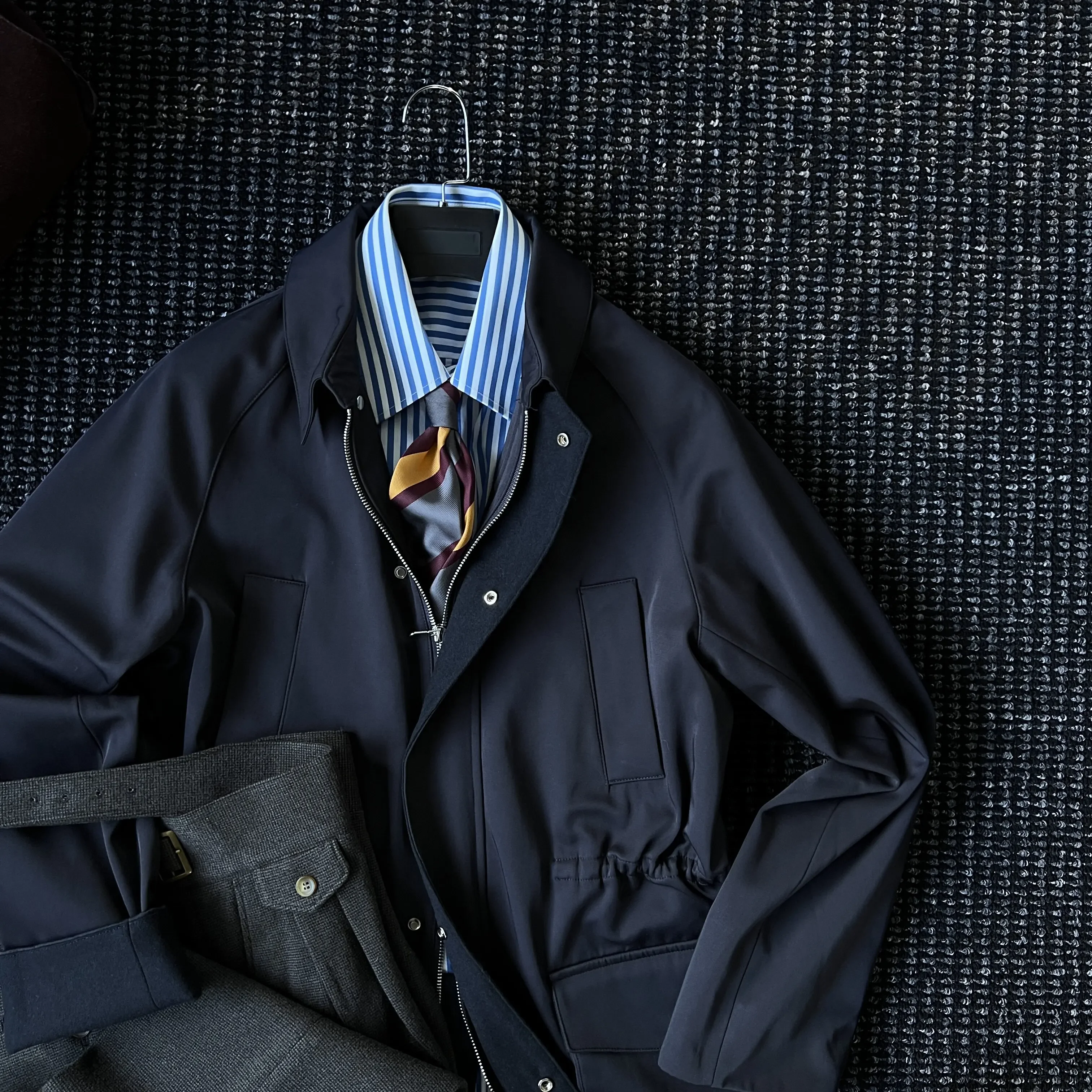 Autumn and winter American retro waist hunting jacket men's gentleman anti-wrinkle windproof multi-pocket jacket tide