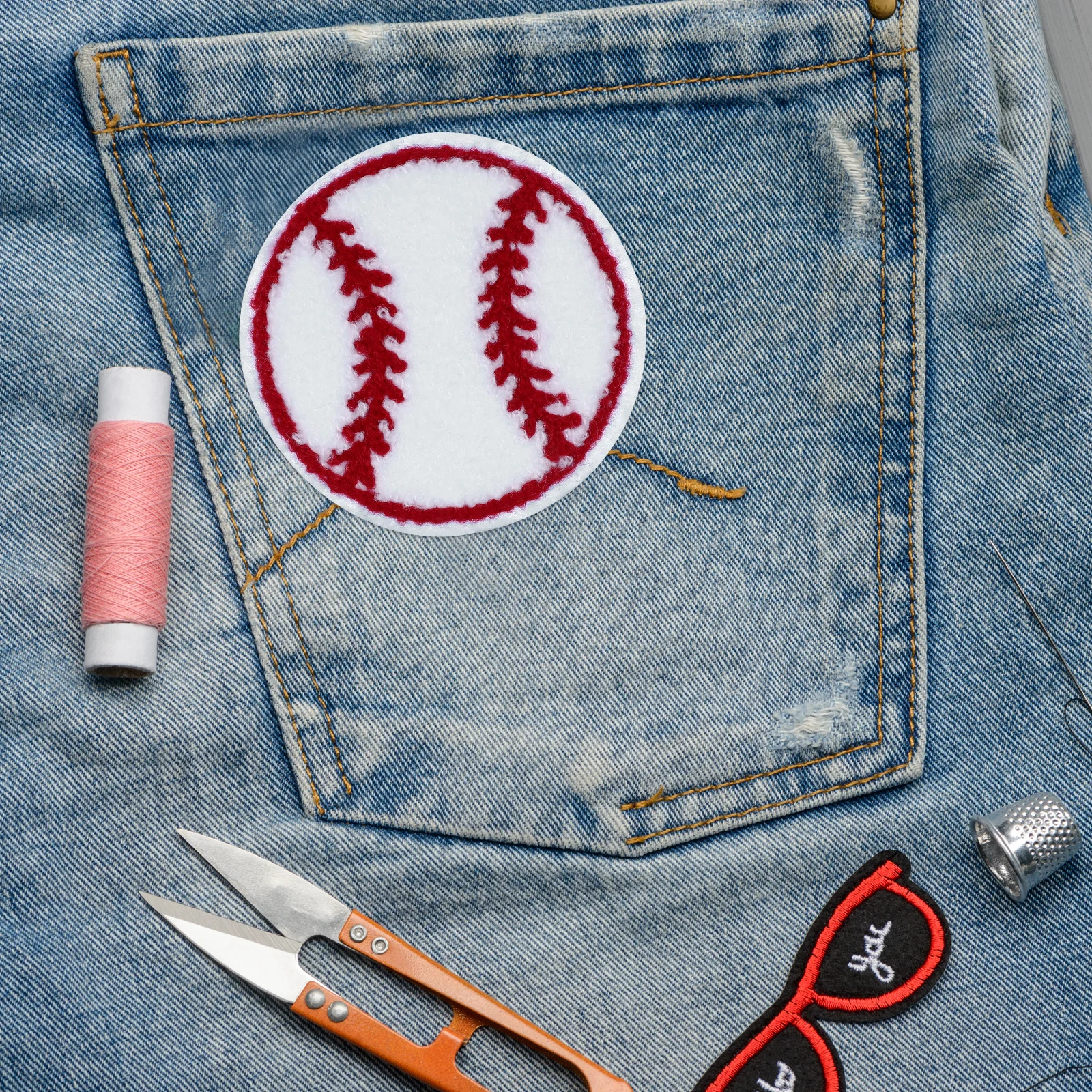 

10Pcs Baseball Patches Wear-Resistant Durable Decorative Coat Clothes Patches for Repair DIY Bags Hats Shoes Clothes Accessories
