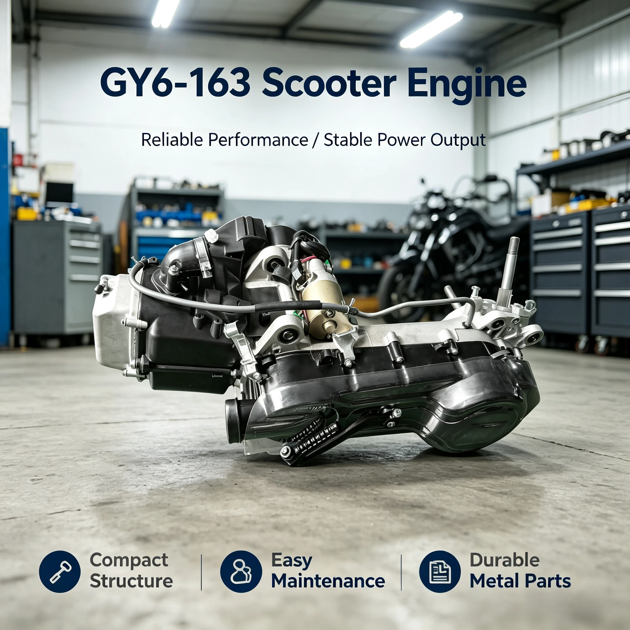 Pin scooter motorcycle GY6-163 engine assembly 200cc bore 62.5mm