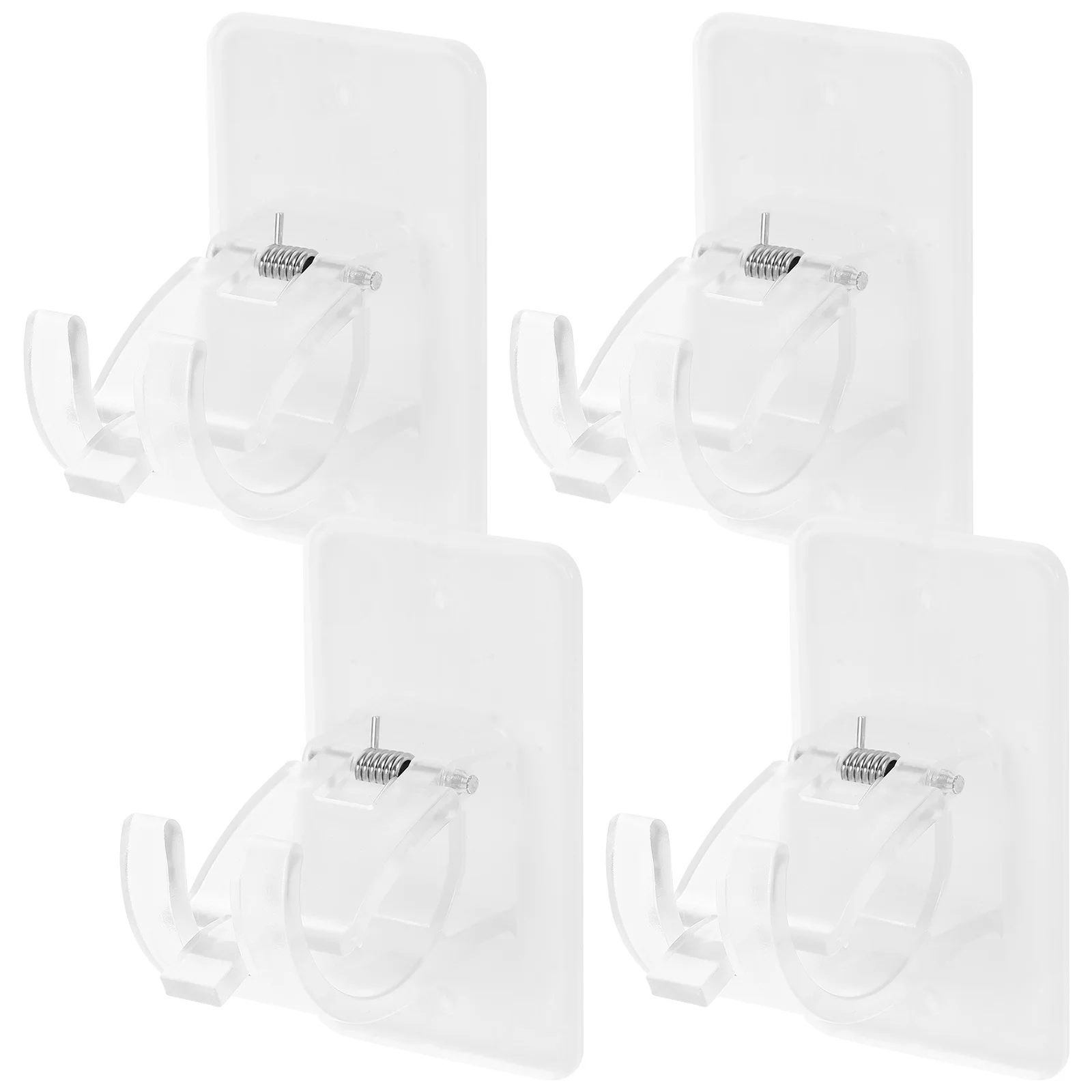 

4pcs Self Adhesive Curtain Rod Bracket No Drill Wall Mount Holder For Bathroom Kitchen Bedroom Towel Bar Support Pole Hanger