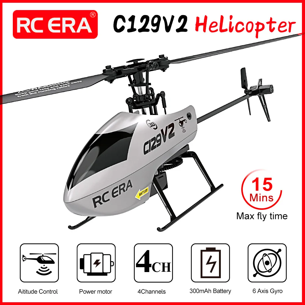 

RC ERA C129V2 Helicopter Altitude Control 6-Axis Gyroscope 4CH 15Min Fight 3D Flip Airplane