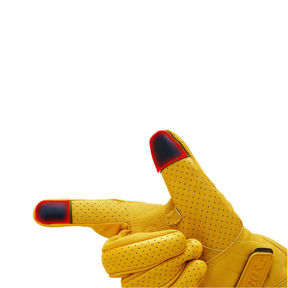 Luvas de Motocicleta Amarelas Respiráveis para Corrida, Luvas de Motocross de Couro PU Perfuradas para Verão, Luvas Protetoras para Motociclistas Masculinos e Femininos
