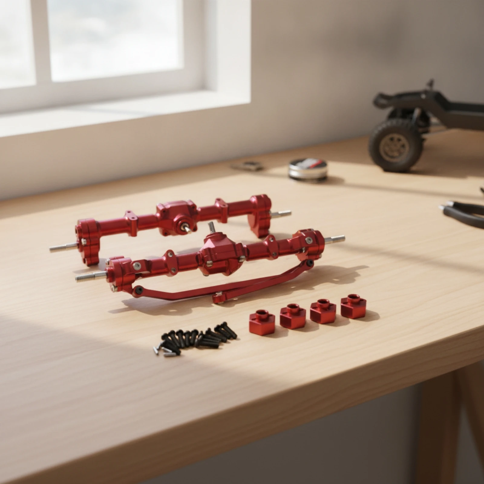 RC Car Axle Kit Metal RC Axle with Couplers Axles Replacement Hardware Easy to Install for Builders, off-Road Builds
