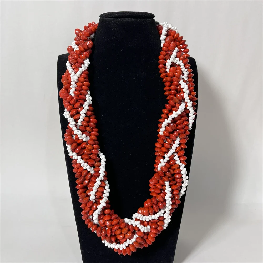 Hawaiian Lopa Seeds Natural Kukui Nuts Leis Necklace Woman Fashion Jewelry Set Graduation Wedding Birthday Luau Party