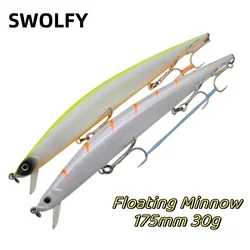 SWOLFY 175mm 30g Artificial Jerkbait Wobblers Shallow Range Sea Bass Lure Swimbait Pesca Floating Minnow Fishing Lure