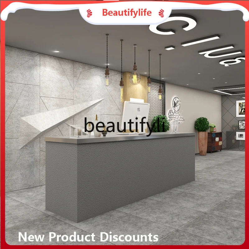 

E1001 ss Stainless Steel Bar Counter Creative Company Reception Desk Coffee Western Restaurant Front Desk Clothing Store Cashier