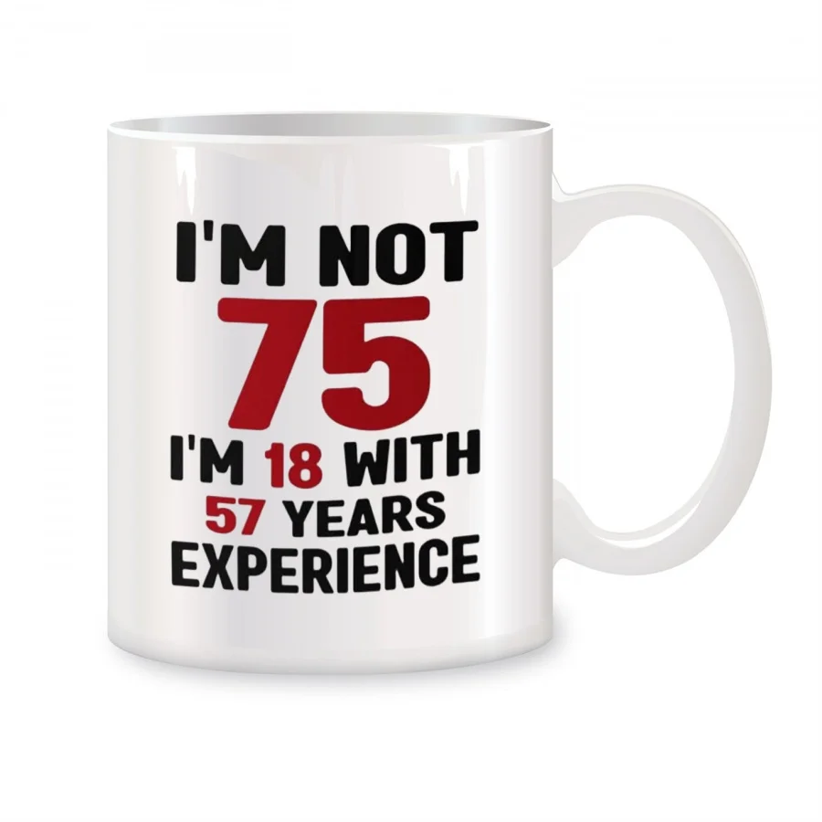 75th Birthday Mugs For Her, Him, Mom, Dad, Grandma, Grandpa Birthday Novelty Coffee Ceramic Tea Cups White 11 oz