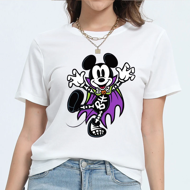 

Plus Size Woman Clothing Tees Cartoon Female Disney Printed Summer Short Sleeve Tops T Shirt Y2k Custom Halloween Party Clothes