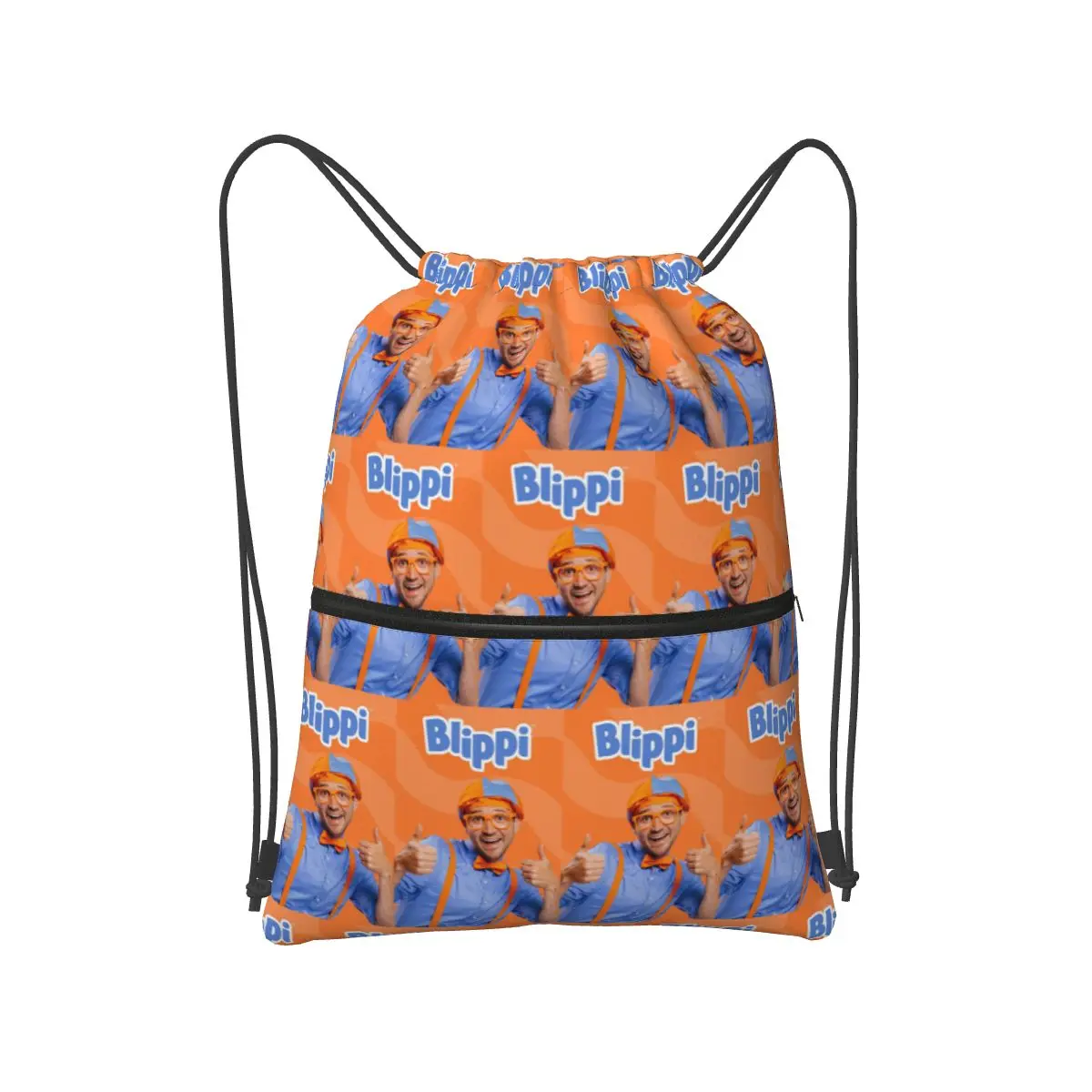 

Cartoon Blippiing English Teacher Backpacks Portable Drawstring Bags Sports Bag Book Bags for Travel School