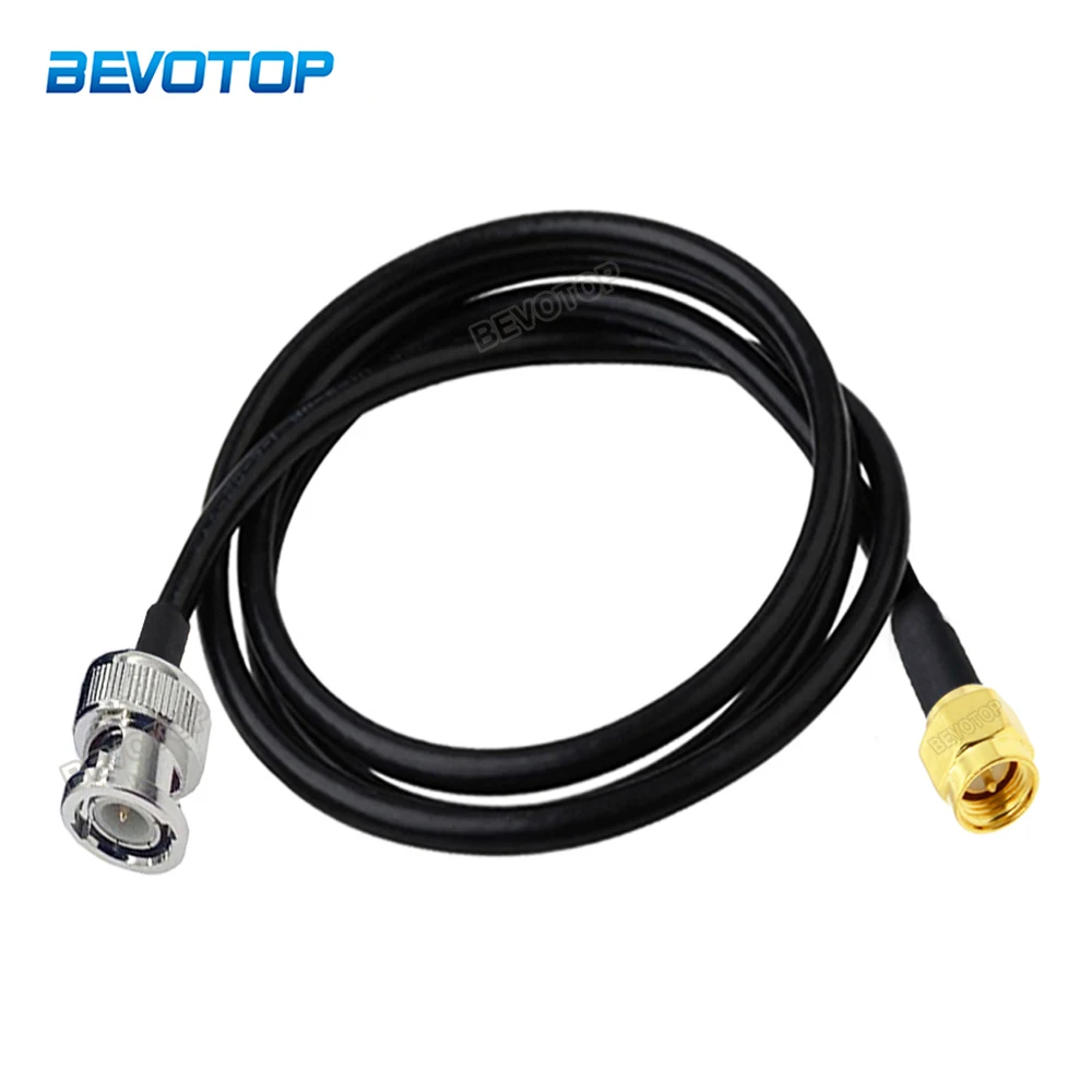RG-58 BNC Male Plug to SMA Male Plug Connector 50 Ohm Low-Loss RG58 RF Coax Pigtail Cable for GPS System Radio Antennas 10cm-20M