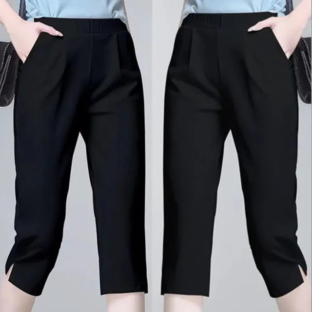 Slim Fit hoge taille ijszijde damesbroek dunne zomer nieuwe stijl elastische strakke zeven-voet broek veelzijdige bovenkleding