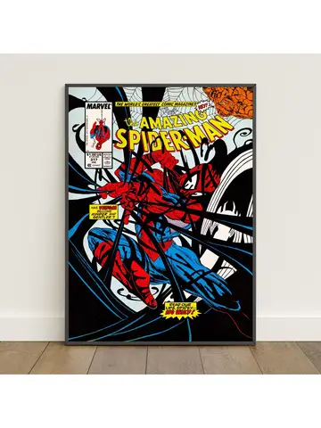 Spiderman Comic Book Covers Poster _ Peter Parker Wall Art _ Movie Canvas Print