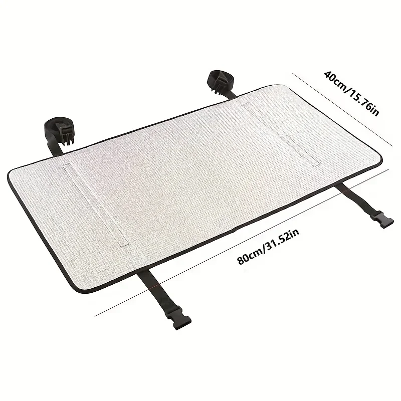 غطاء مكيف الهواء الخارجي - طبقة مزدوجة، تظليل الشمس، موفر للطاقة، 80 × 40 سم، أبيض مع تهوية، سهل التركيب #4