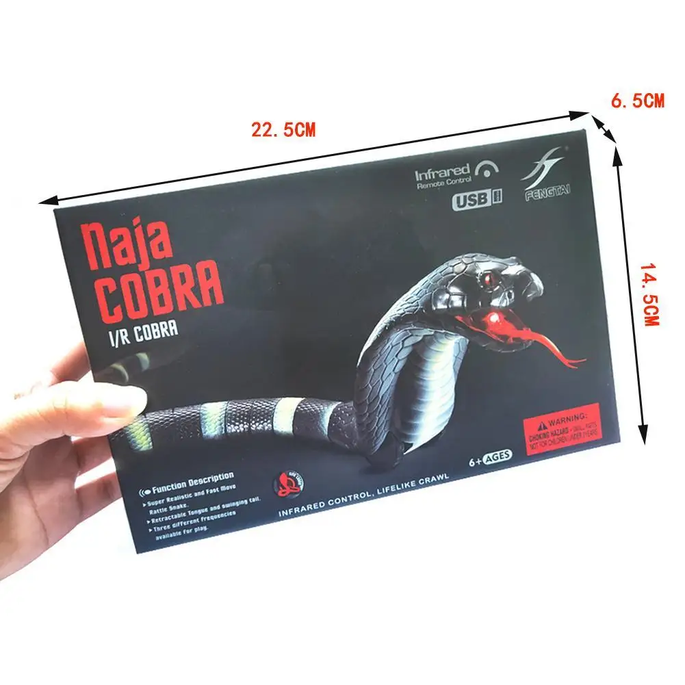 Realistyczne węży RC, zabawki w kształcie węża, odbiornik podczerwieni, elektryczny symulowany wąż, kobra, żmija, zabawka-żart, wąż do psikusów dla dzieci.